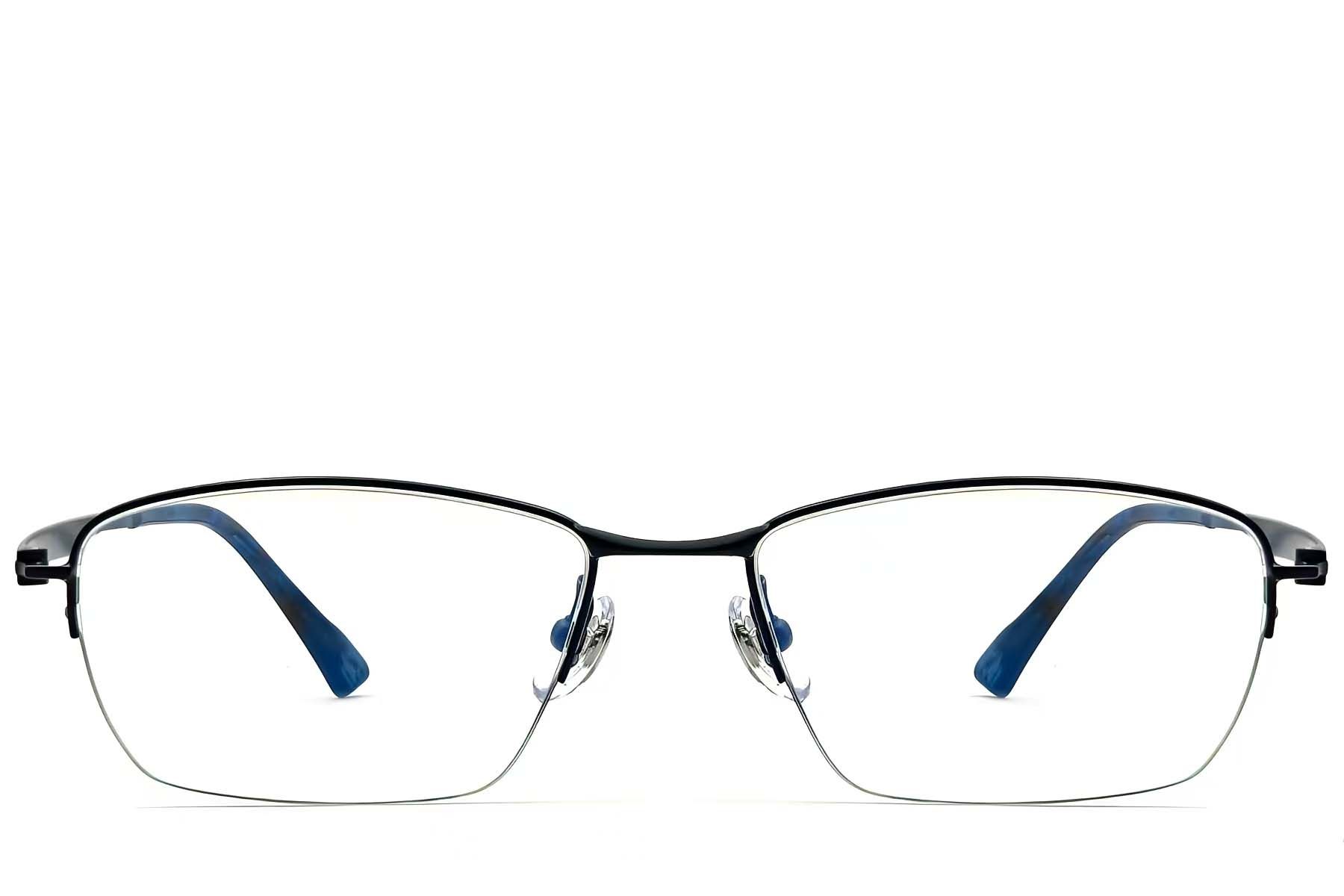 Semi-rimless Black Titanium Glasses #BS2419-0024