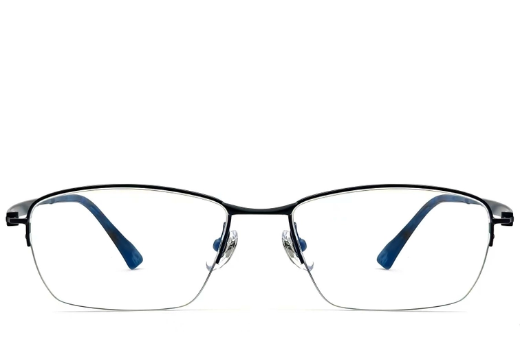 Gafas de titanio negro semi al aire #BS2419-0024