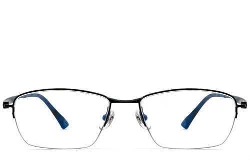 Lunettes semi-cerclées en titane noir #BS2419-0024