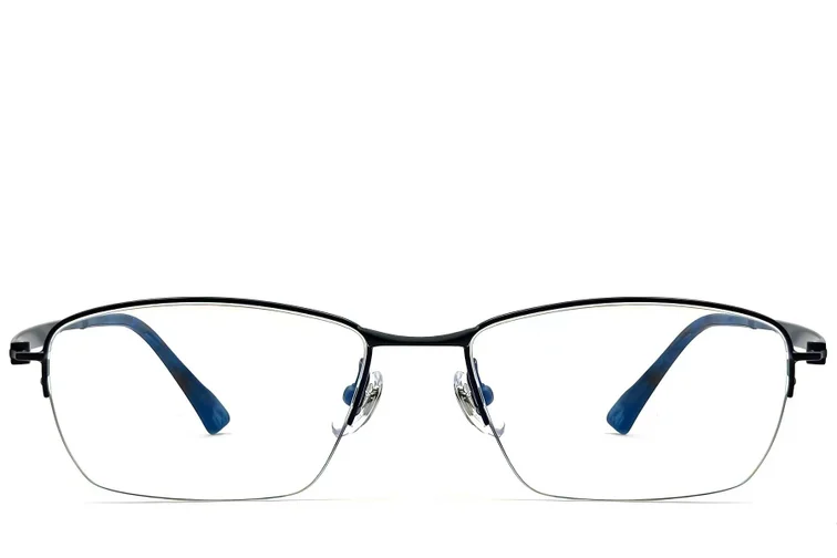 Semi-rimless Black Titanium Glasses #BS2419-0024