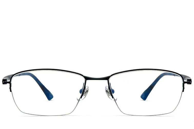 Lunettes semi-cerclées en titane noir #BS2419-0024
