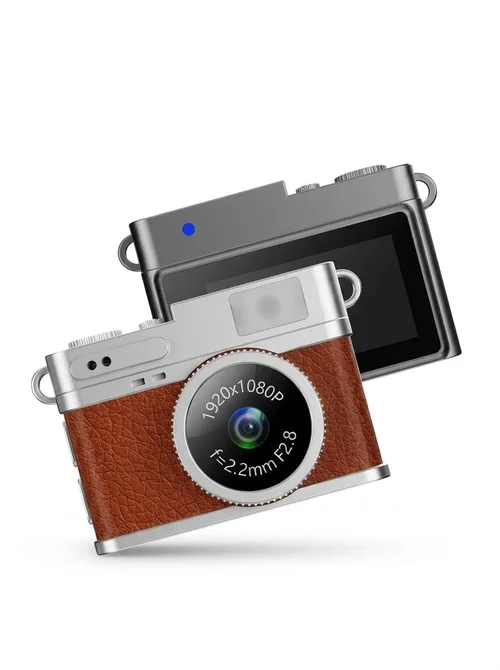 Mini Retro Digital Camera Keychain 1080P HD Video Recorder, Ultra-Compact Vintage Design