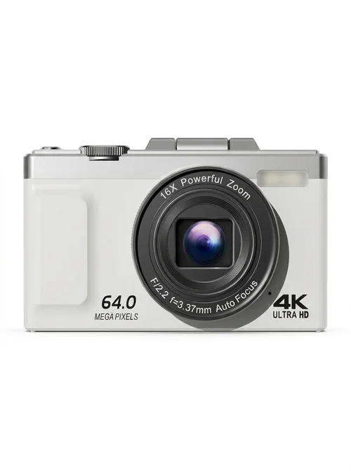 64MP 4K Digital Camera with 180° Flip Screen, 16X Optical Zoom, Long-Lasting Battery, Versatile Shooting Modes
