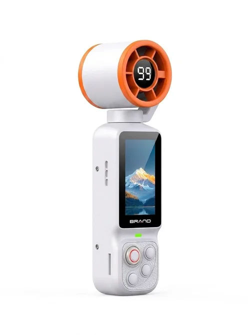 Fan Gimbal Camera 1080P HD Anti-Shake Vlog Action Cam, 180° Rotatable Lens, 2000mAh Battery