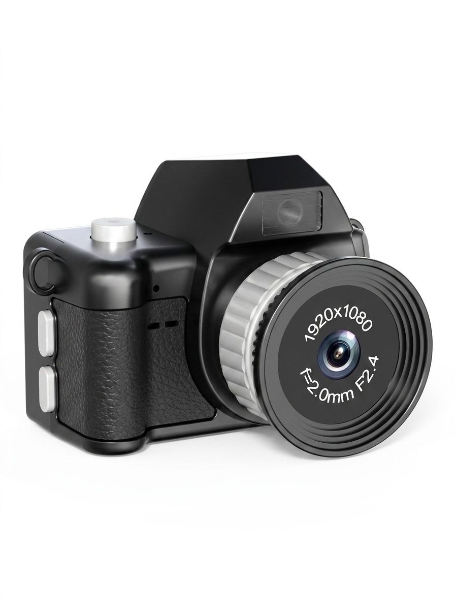 Mini 1080P Dual Lens Digital Camera Portable Vlogging Cam, 1.47-Inch IPS Screen, 250mAh Battery, Type-C Charging