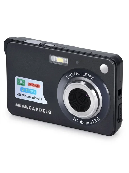 Compact Digital Camera 48MP Point and Shoot, 8X Digital Zoom, 2.7-Inch TFT Screen, Anti-Shake Technology