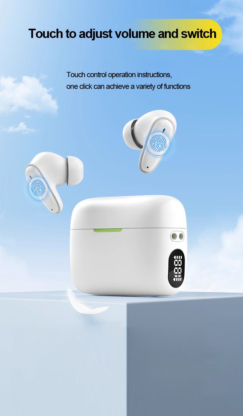 A-383 Pair Black Easy Touch Hearing Aids LED Battery Display Rechargeable #26240014