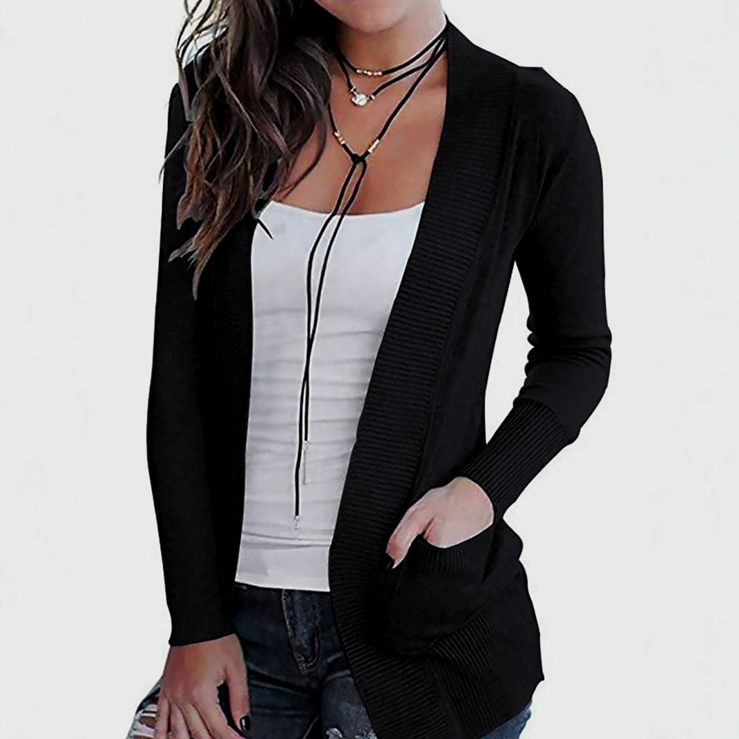 Cashmere Knit Cardigan - Long Sleeve Sweater Autumn Spring