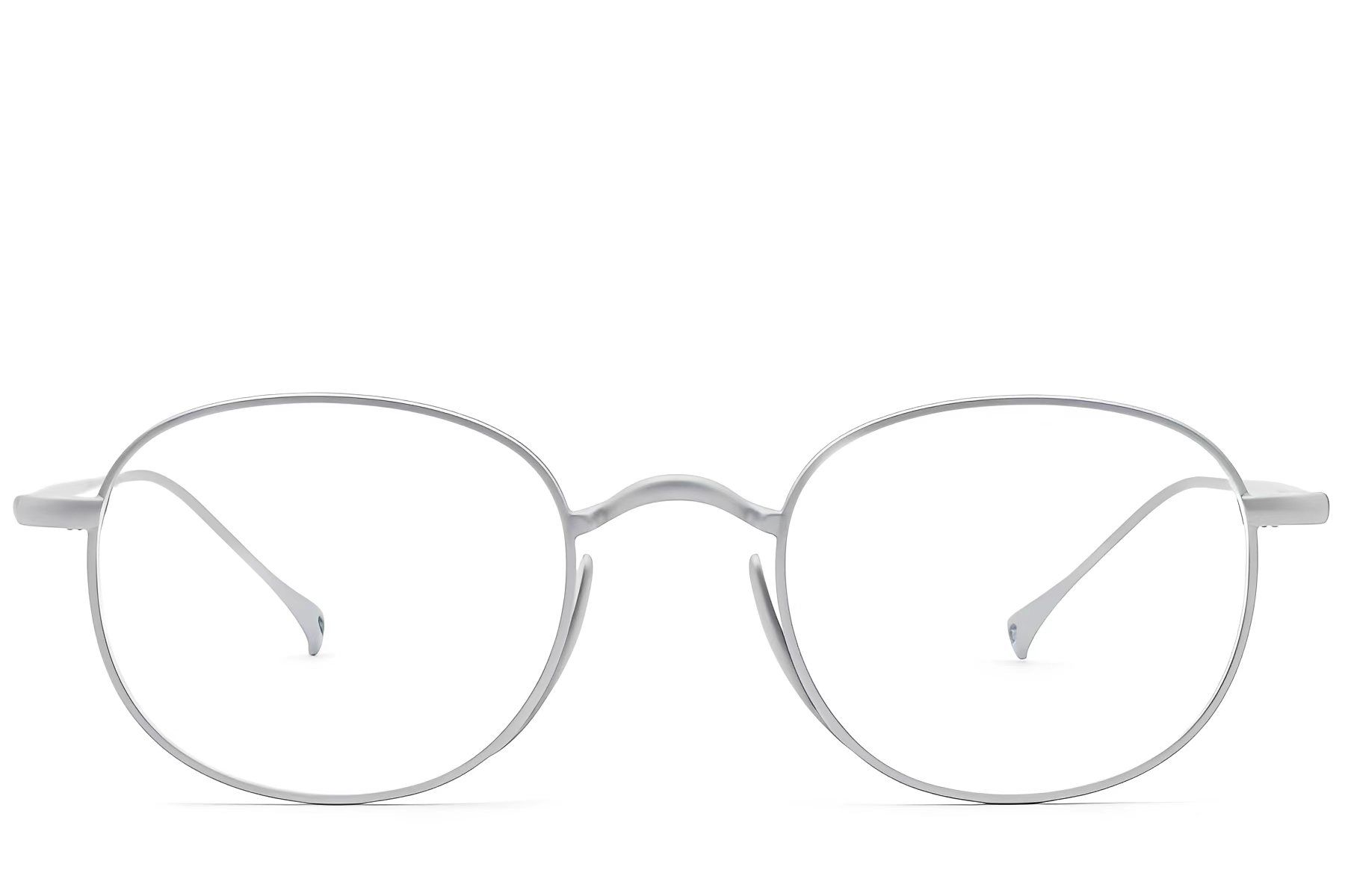 Lunettes ovales en titane argenté #BS1913-0182