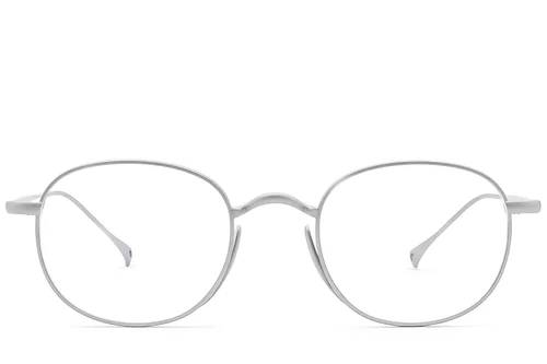 Lunettes ovales en titane argenté #BS1913-0182