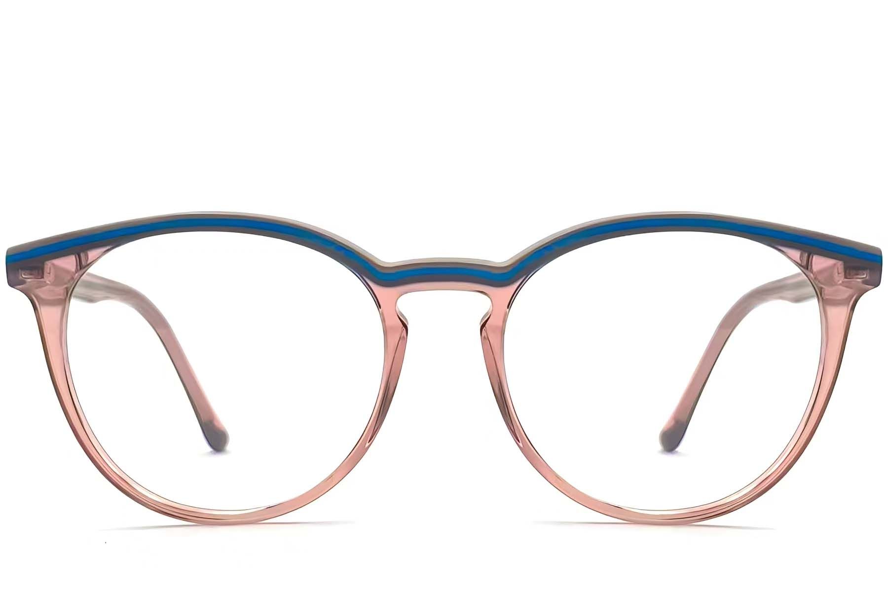 Bicchieri rotondi in acetato rosa #BS0218-0494