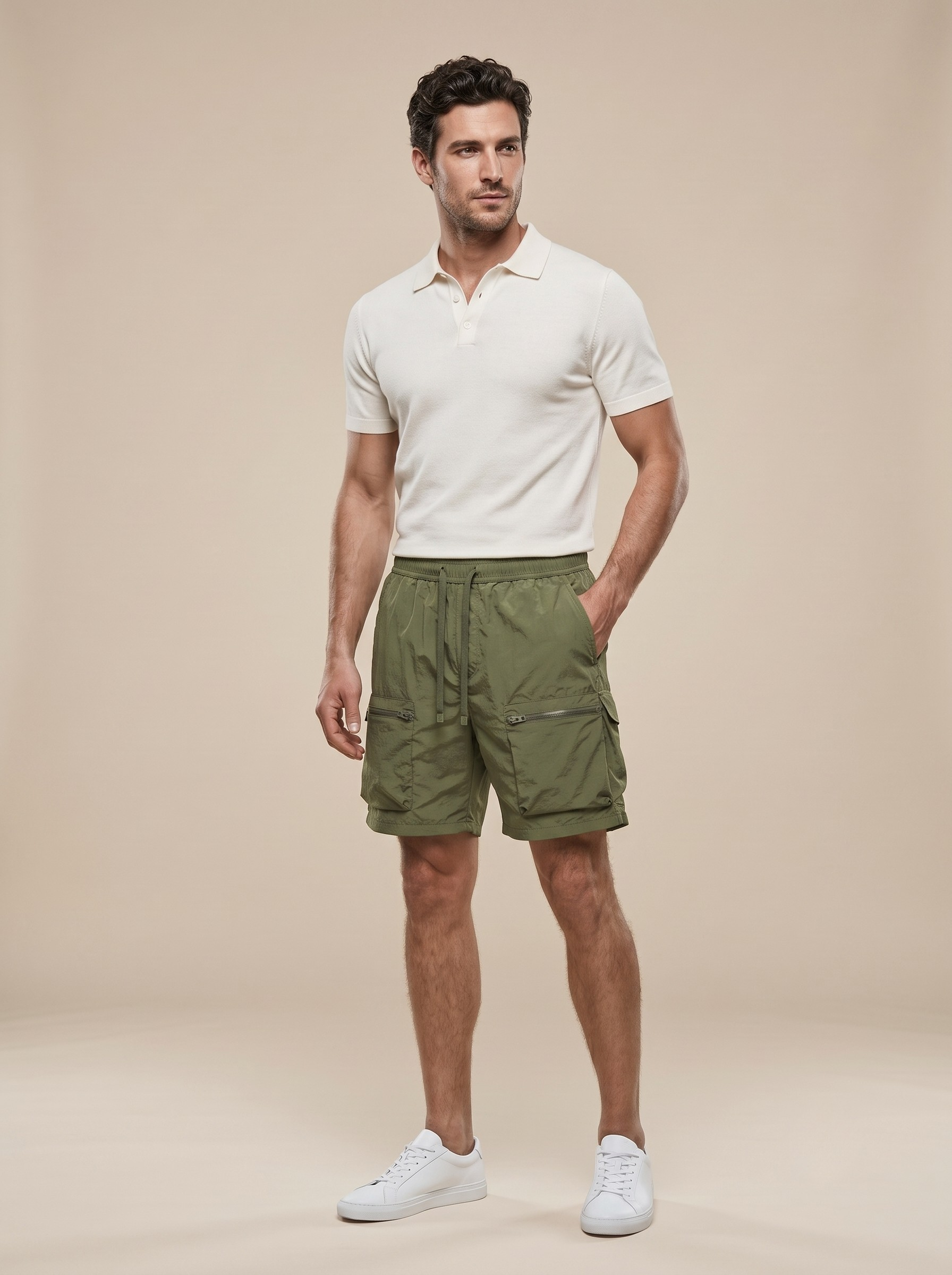 Pantaloncini cargo da uomo leggeri con tasche - Abbigliamento sportivo casual