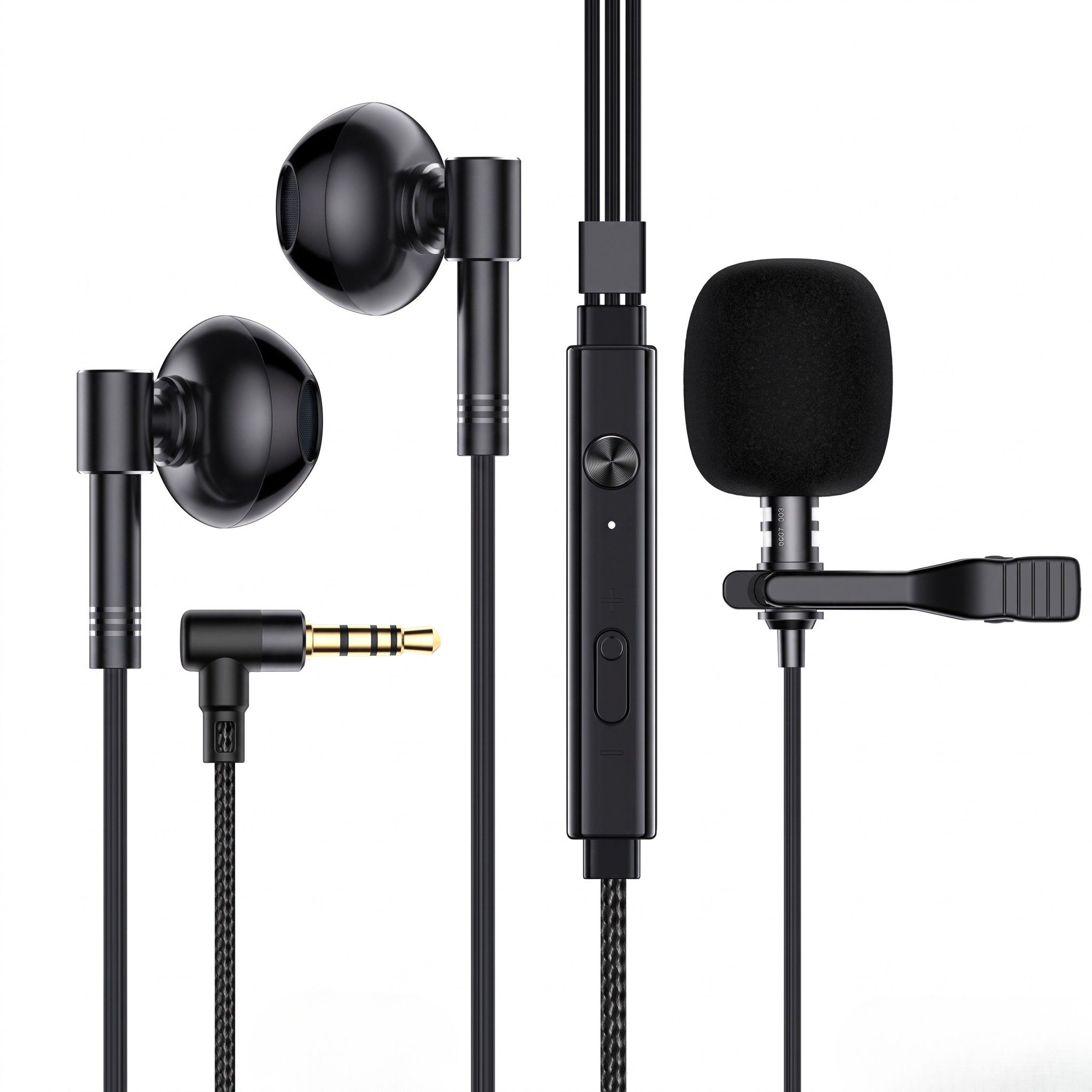 Auriculares intrauditivos con cable para juegos, con micrófono de solapa, controladores de 14,2 mm, auriculares ergonómicos con aislamiento de ruido de 60°, conector de 3,5 mm / USB tipo C para juegos y canto.