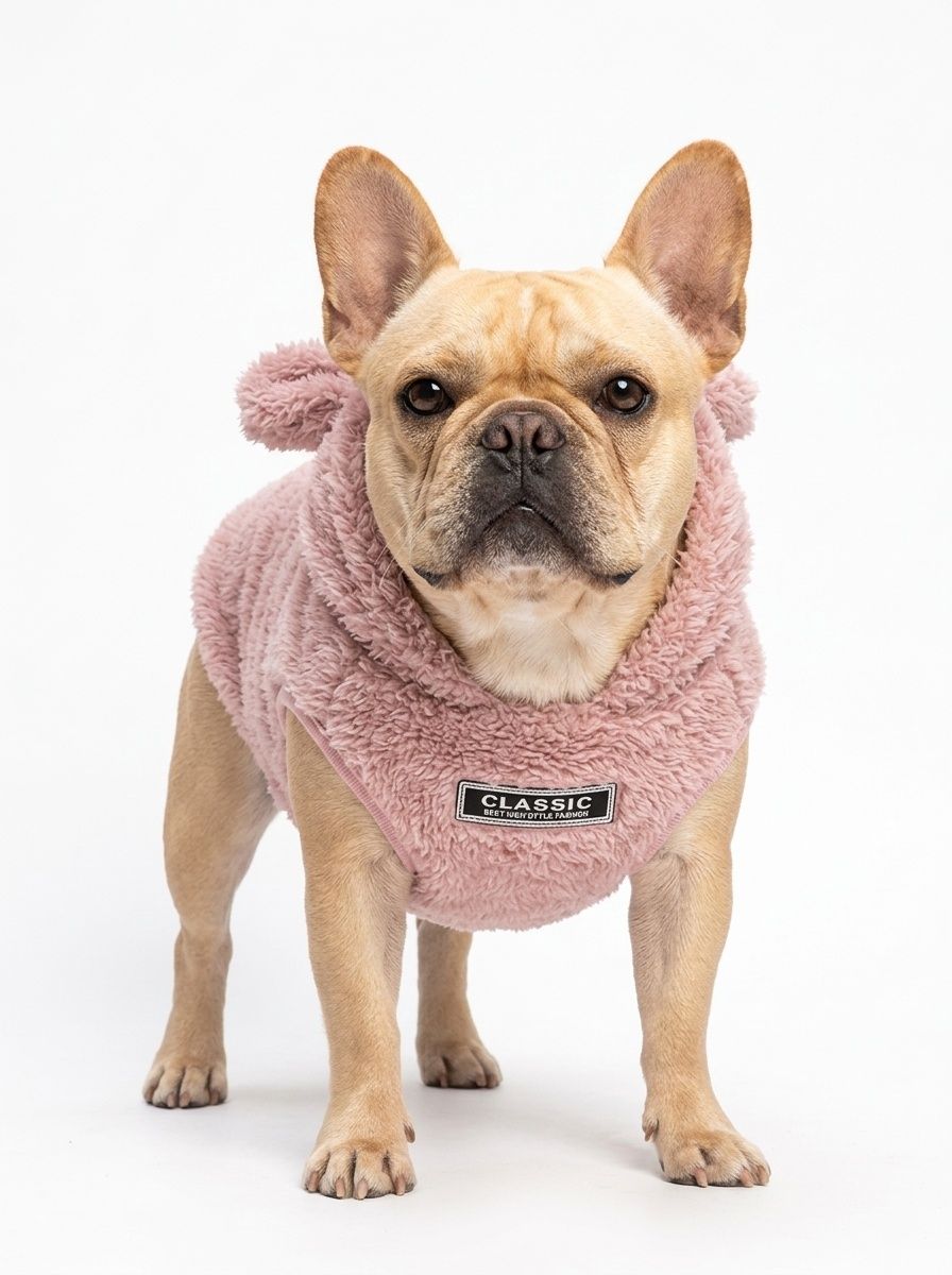 Plush Bunny Ear Fleece Pet Vest Coat with Hood