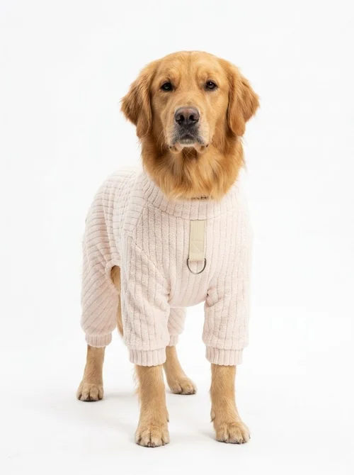 Fleece Pet Four-Legged Pajamas with Harness D-Ring