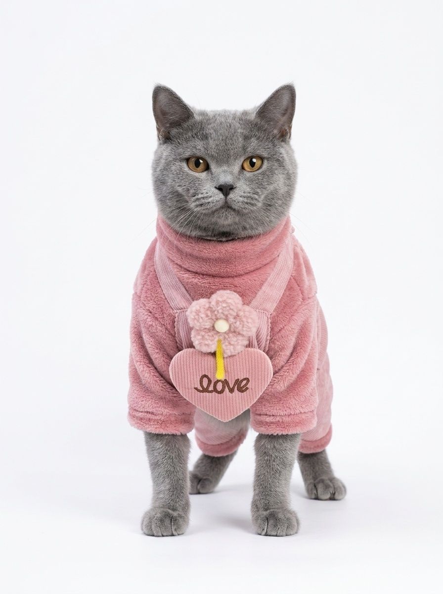 Plush Fleece & Corduroy Four-Legged Dog Jumpsuit