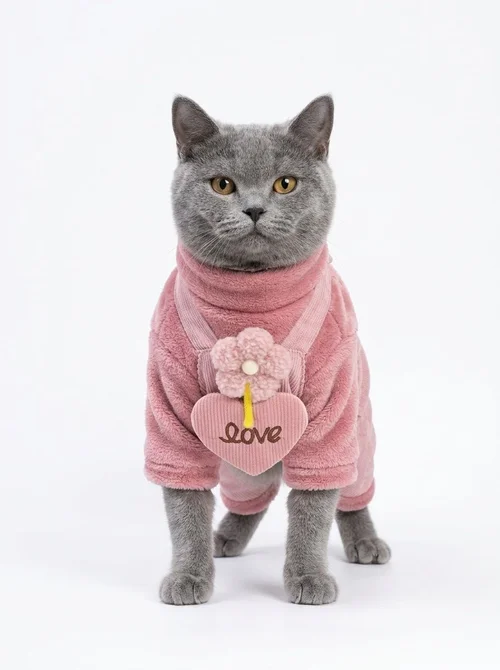Plush Fleece & Corduroy Four-Legged Dog Jumpsuit