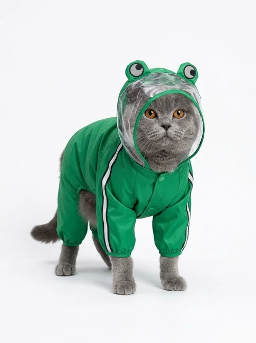 Full Body Dog Raincoat with Clear Visor Hood