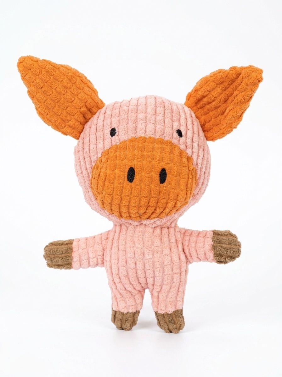 Corduroy Plush Squeaky Pet Toy Animal Character