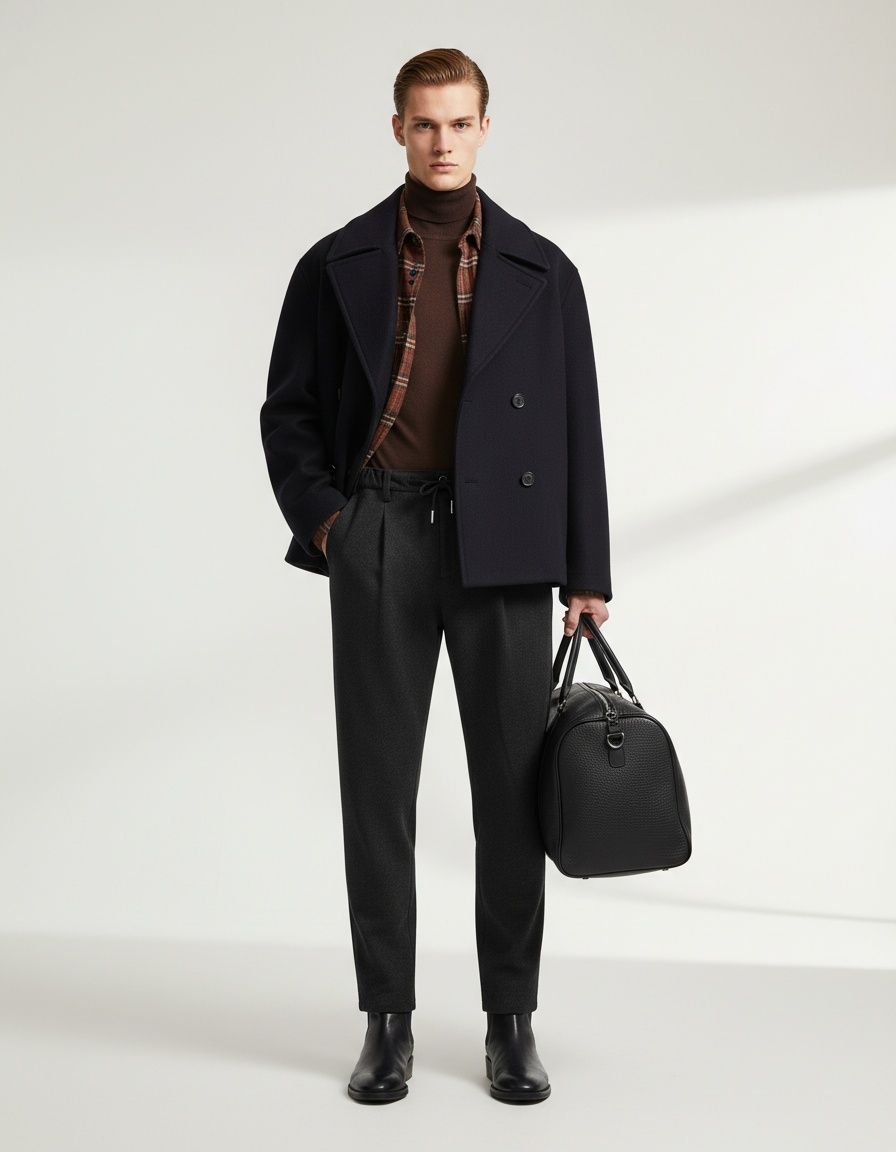 Versatile Men's Winter Business Casual Thickened Trousers