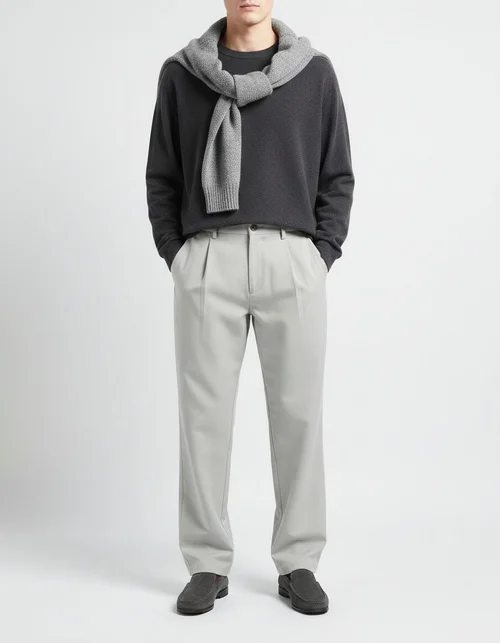 Old Money Style Elastic Waist Casual Men's Trousers