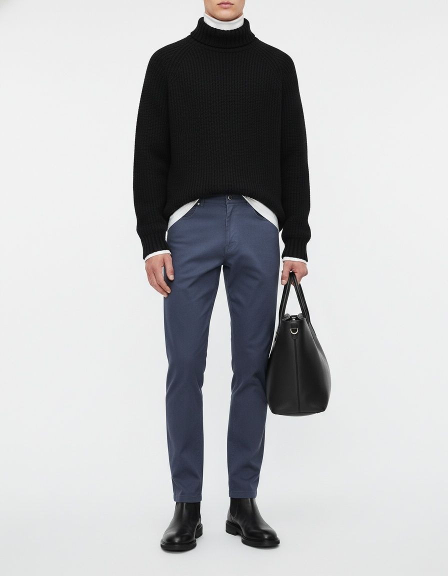 Pantalon droit respirant pour homme, idéal pour une tenue décontractée chic au printemps