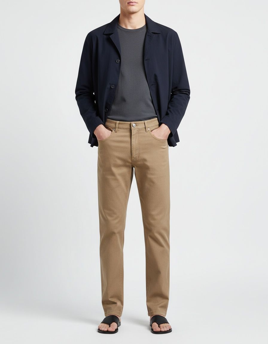 Pantalon droit respirant pour homme, idéal pour une tenue décontractée chic au printemps