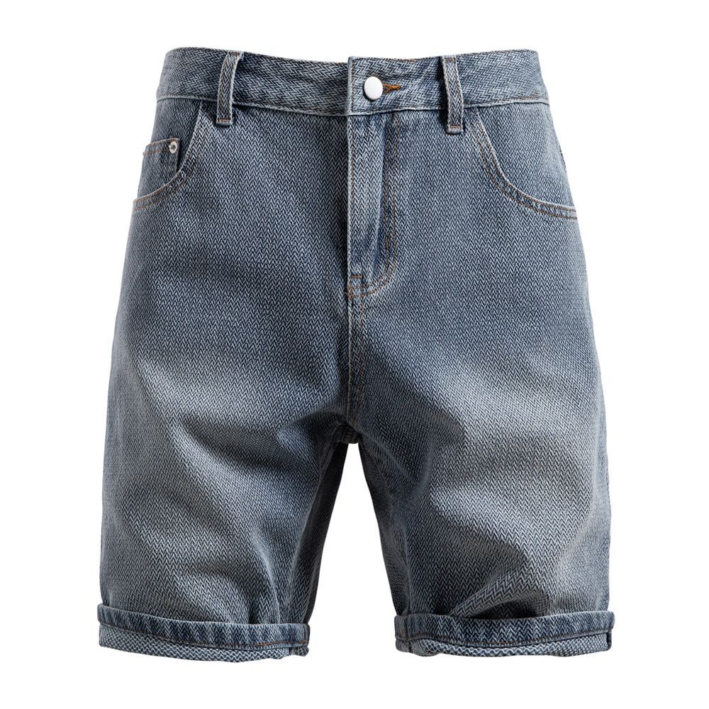 Pantalones cortos vaqueros rectos con estampado retro de cielo estrellado para uso informal de verano