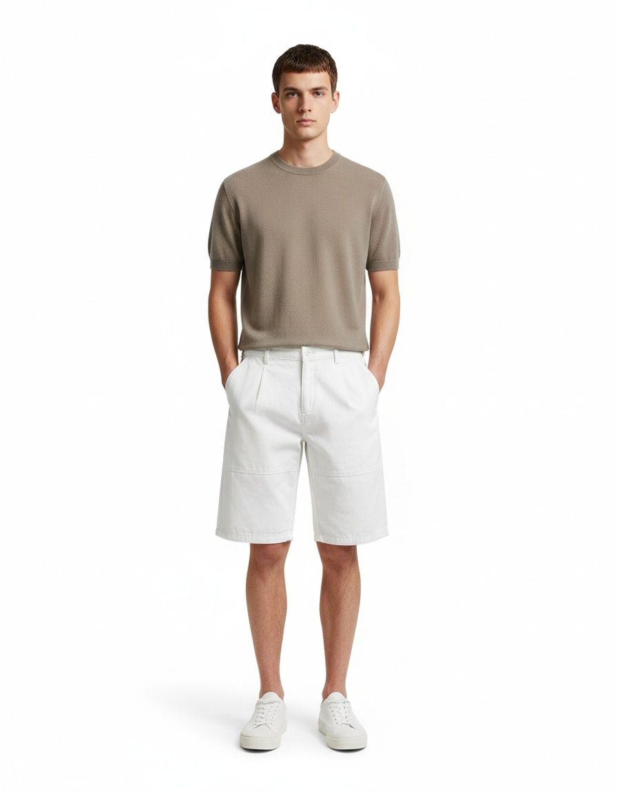 Straight-Leg Summer Men's Shorts with Casual Cargo Pockets