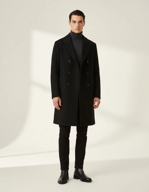 Winter Lapel Collar Coat for Men's Casual Outdoor Wear