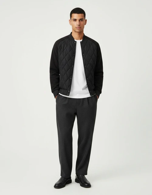 Premium Fleece-Lined Thickened Raglan Sleeve Men's Jacket for Autumn and Winter Outerwear