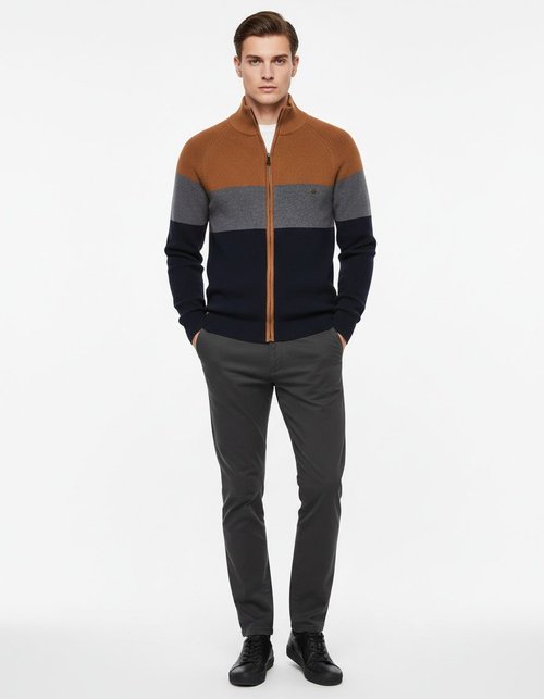 Cardigan da uomo casual autunnale e invernale in maglia di alta qualità con finitura calda e traspirante.