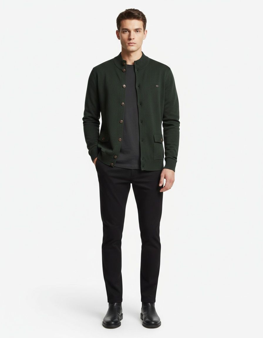 Men's Premium Business Casual Solid Color Autumn Winter Cardigan