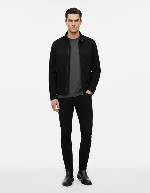 Giacca da lavoro da uomo versatile in tinta unita, ideale per l'autunno e l'inverno.