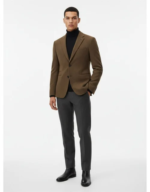 Giacca da completo da uomo slim fit di alta qualità, tinta unita, per autunno/inverno, casual.