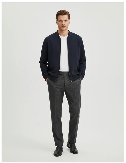 Premium Slim Fit Stand Collar Casual Men's Jacket for Spring and Autumn