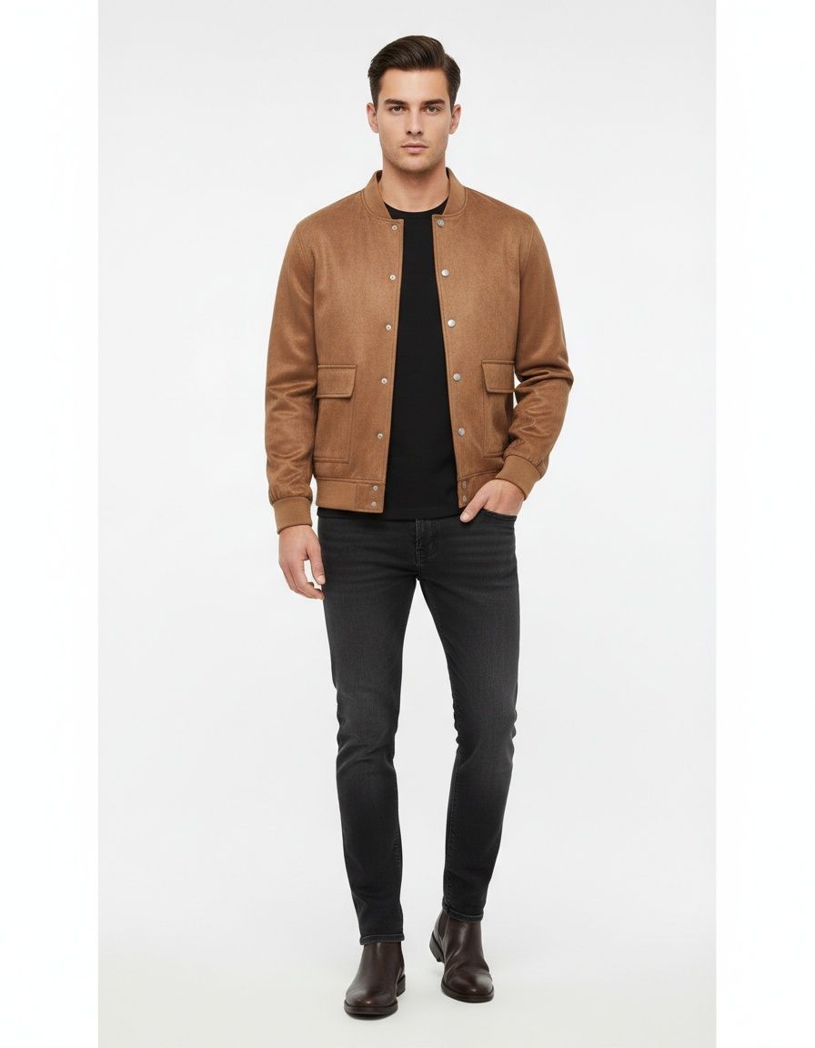 Veste homme décontractée automne/hiver à col montant