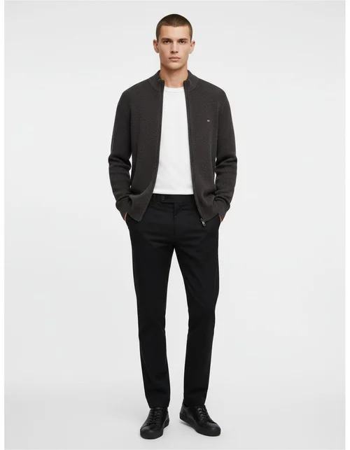Cardigan da uomo casual a maniche lunghe con cerniera, ideale per l'autunno e l'inverno.