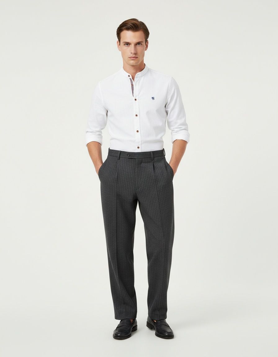 Solid Color Long Sleeve Men's Shirt for Spring and Summer Business Casual Wear