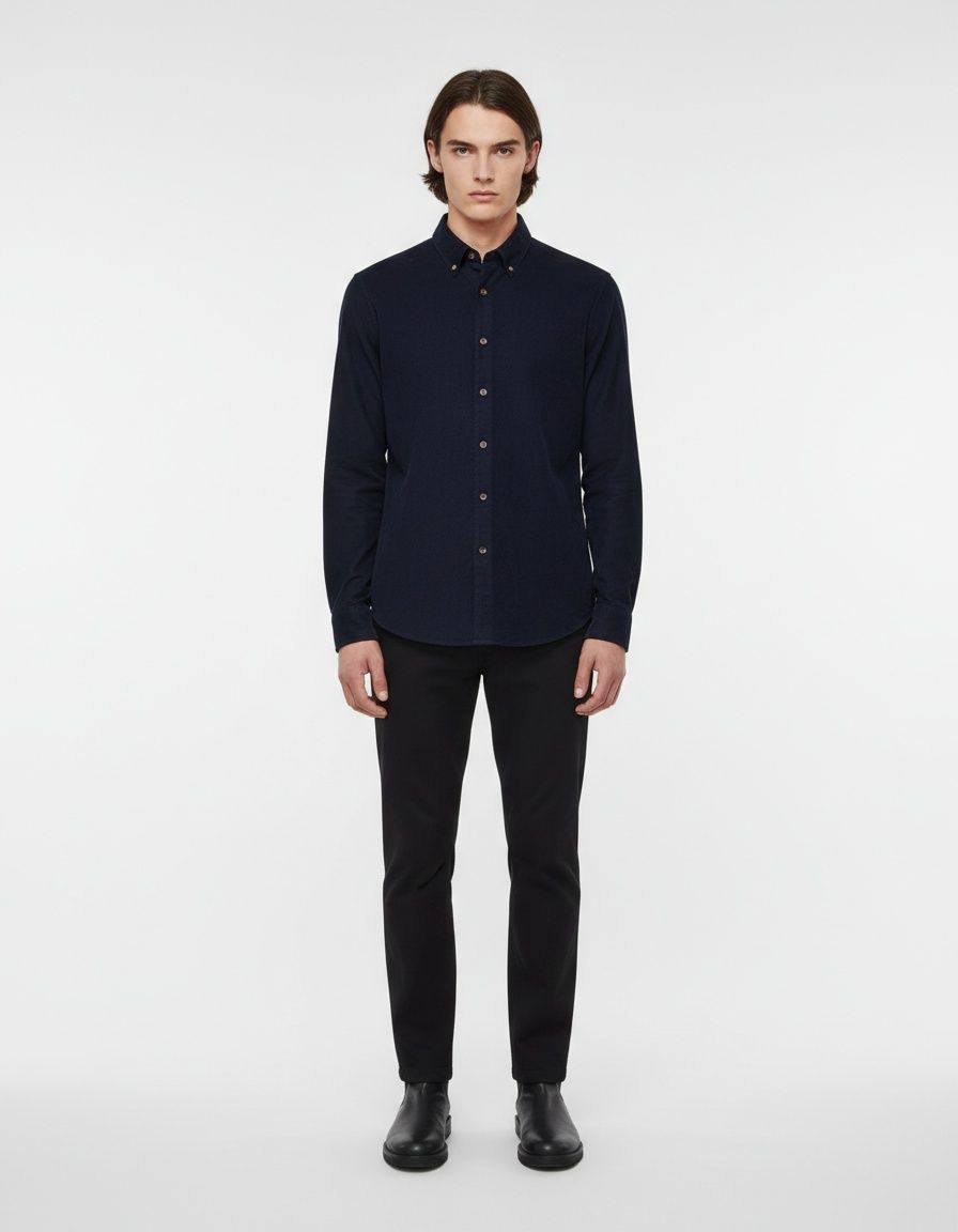 Business Casual Long-Sleeve Men's Shirt for Autumn and Winter