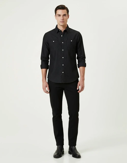 Autumn Casual Long-Sleeve Denim Men's Shirt