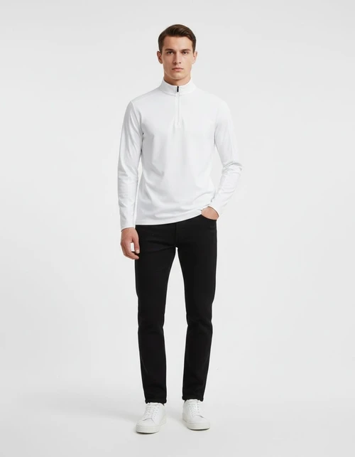 UPF100+ UV Protection Sun-Shielding Half-Zip Men's T-Shirt for Spring and Summer Sports and Casual Wear