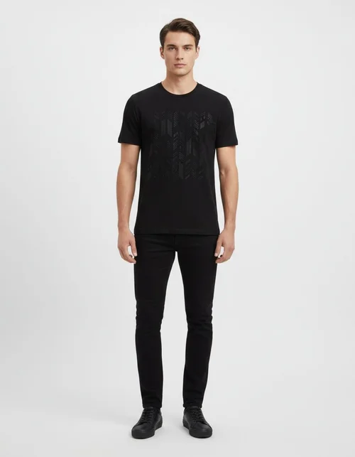 Embroidered Slim Fit Short-Sleeve Men's T-Shirt for Summer Casual Wear
