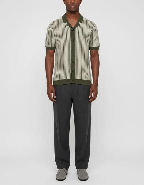 Striped Summer Business Casual Men's Polo Shirt