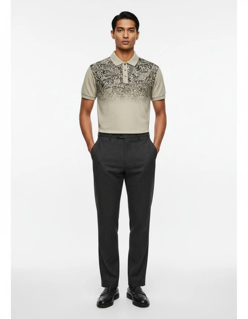 Gradient Printed Breathable Casual Men's Polo Shirt