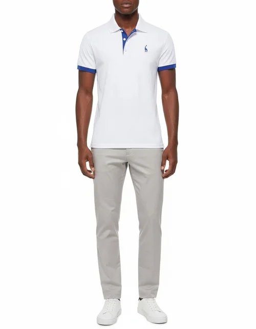 Ademend poloshirt met korte mouwen en geborduurd logo voor heren