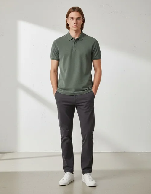 Casual poloshirt met korte mouwen, effen kleur en stijlvolle kraag voor heren, perfect voor de zomer.