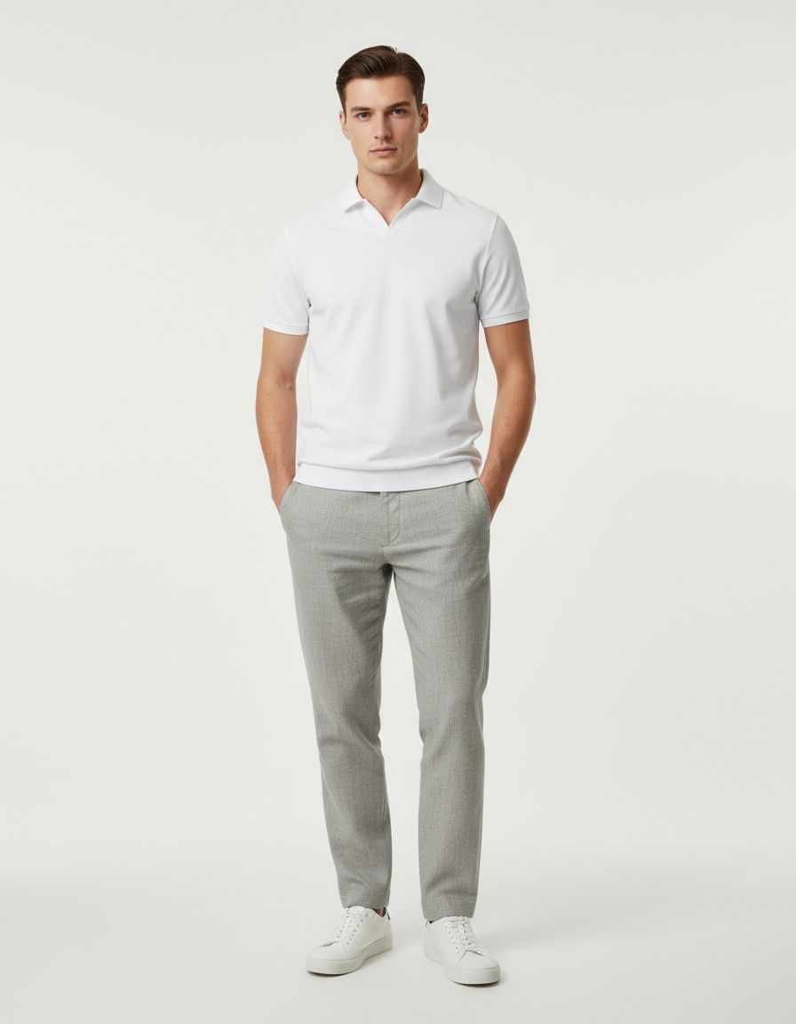 Short-Sleeve Business Polo for Men's Casual Summer Wear