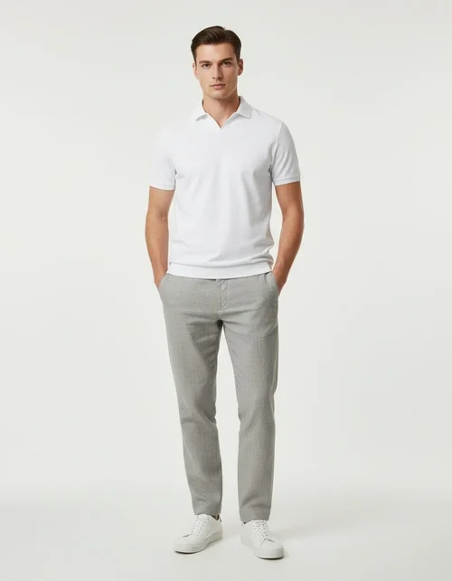 Short-Sleeve Business Polo for Men's Casual Summer Wear
