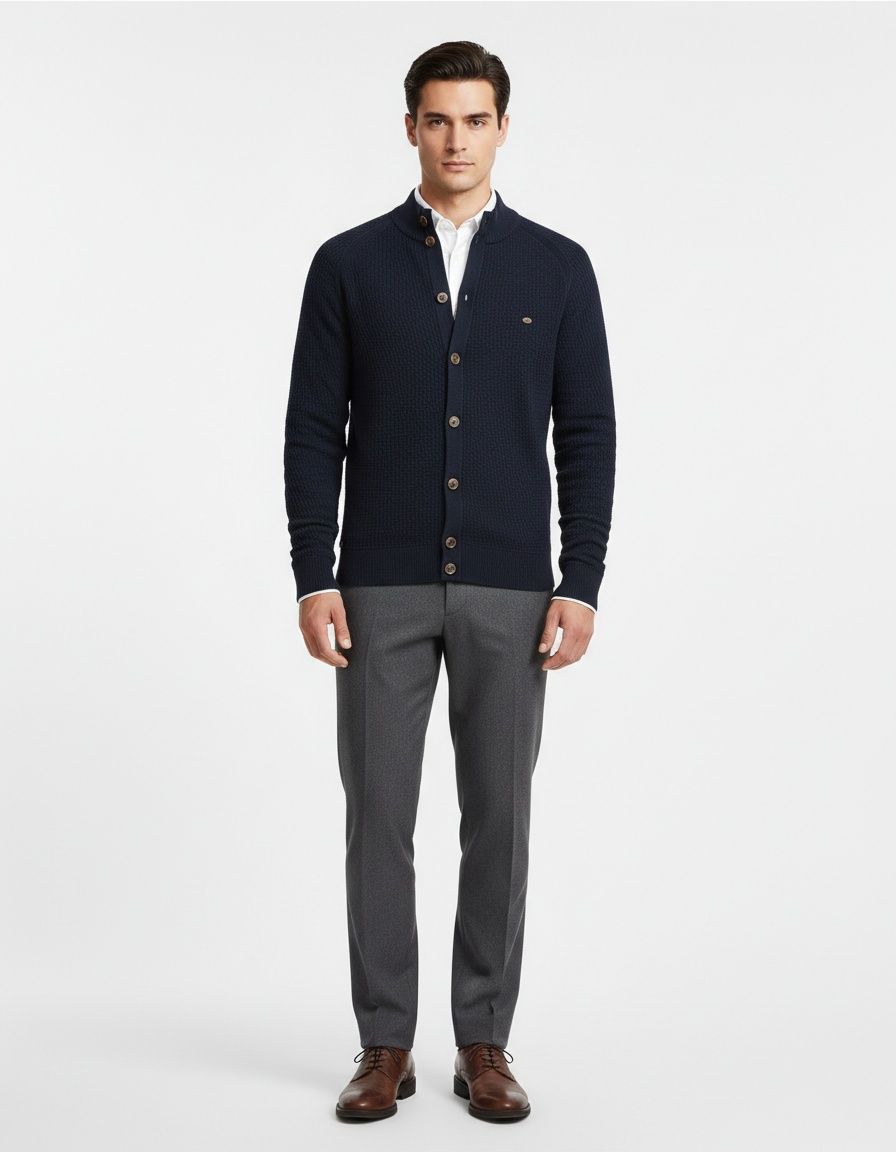 Men's Premium Autumn/Winter Knit Cardigan for Business Casual Wear